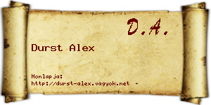 Durst Alex névjegykártya
