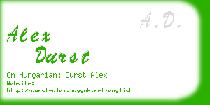 alex durst business card